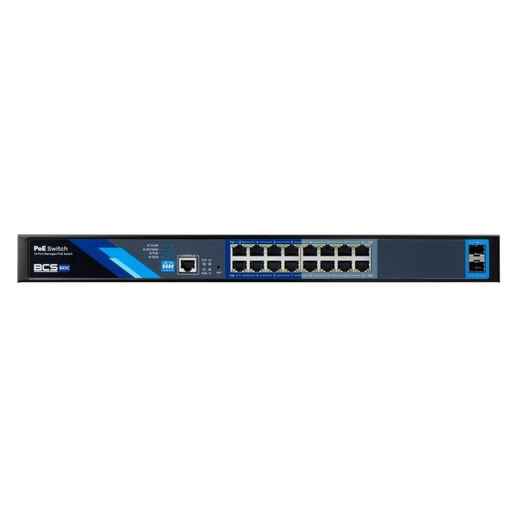 BCS BCS-B-SP16G-2SFP-M Verwalter PoE Switch 16 Ports 1Gbps mit 150W SFP Uplink (16 Ports) (BCS-B-SP16G-2SFP-M)