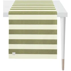 Apelt Tischläufer Blockstreifen Tischläufer 46x140 cm | grün-natur - grün
