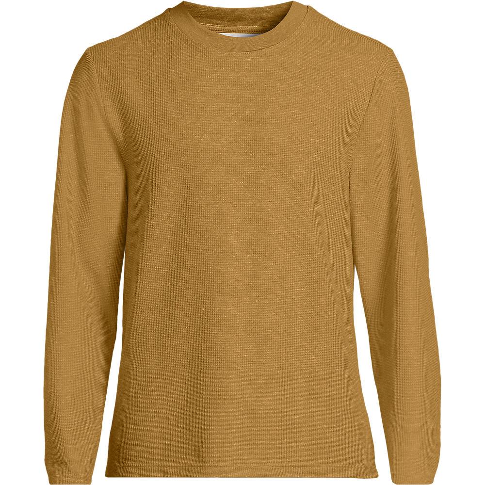Struktur-Shirt mit Leinen für Herren, Herren, size: regular, Gelb, Leinen/Polyester/Polyester-Mischung, by Lands' End
