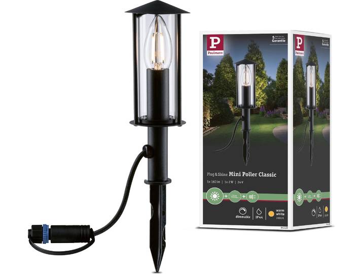 Paulmann Plug & Shine LED Pollerleuchte Classic Einzelleuchte Mini
