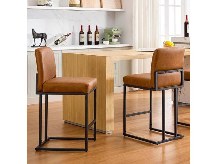 Tabourets bar îlot 24in similicuir noir lot 2