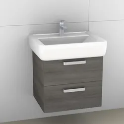 Artiqua 413 Waschtischunterschrank für Renova Plan 222261, 222262 Graphit Struktur quer, 413-WU2L-K5 413-WU2L-K57-7070-401