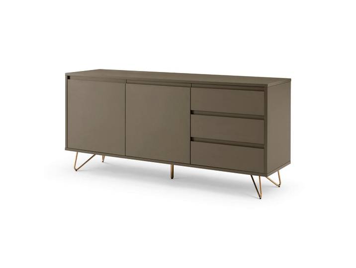 Livetastic Sideboard Grau 1769, Grau, Metall, 2 Fächer, 3 Schublade(n) Schubladen, 150x70x40 cm, stehend, Kleinmöbel, Kommoden, Sideboards