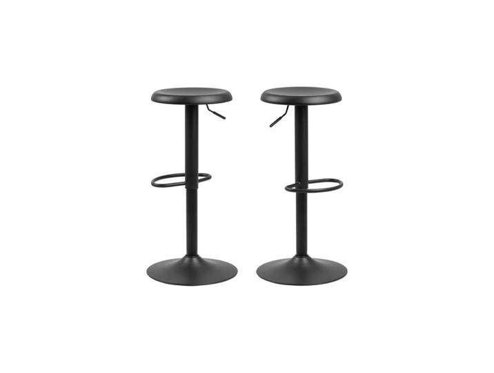Lot de 2 tabourets de bar réglables et pivotants noirs