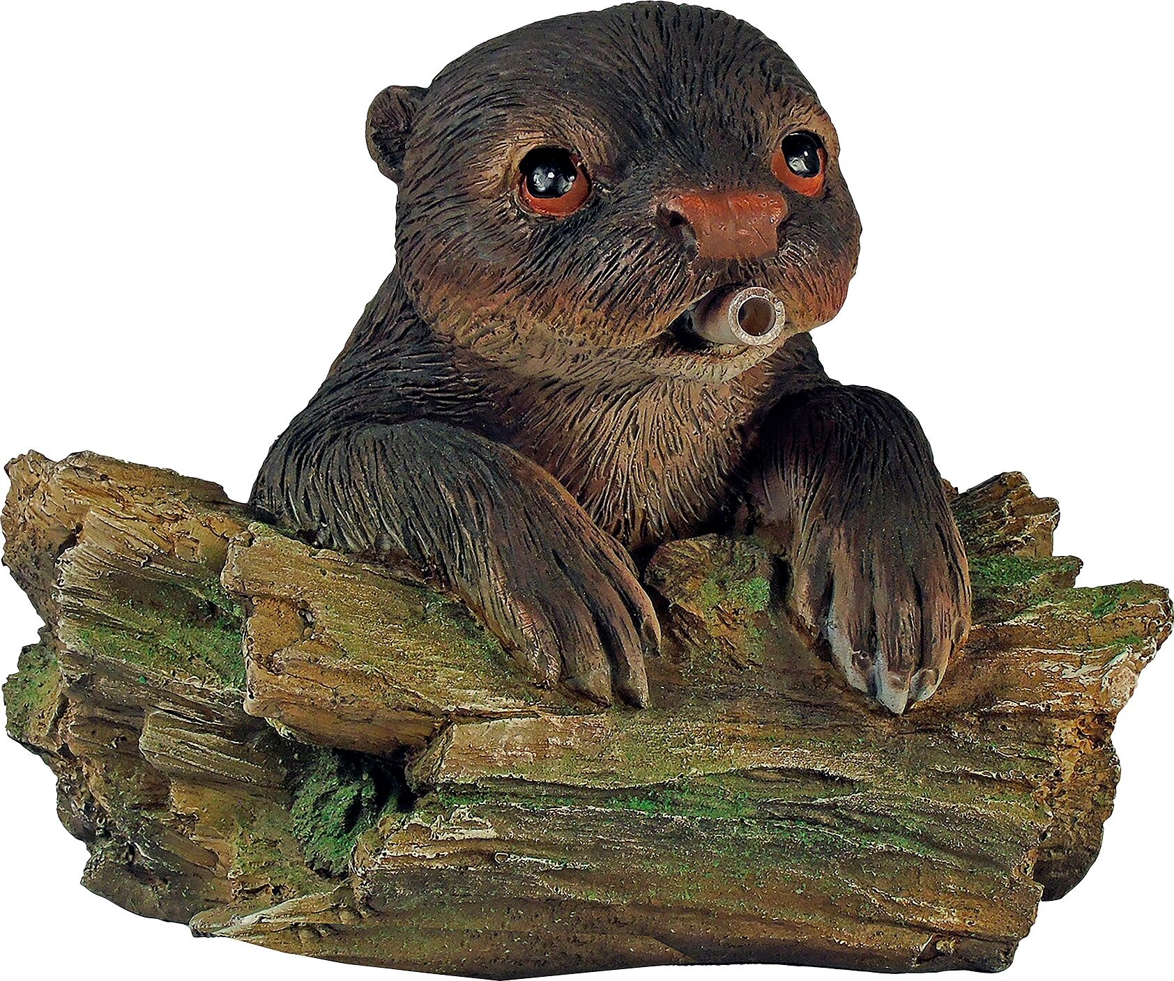 Wasserspeier UBBINK "Otter", beige (natur), B:21cm H:19cm L:22cm, Polyresin, Wasserspeier, Wasserspeier, Schwimmt auf dem Wasser, BxLxH: 21x22x19 cm, ohne Schlauch und Pumpe