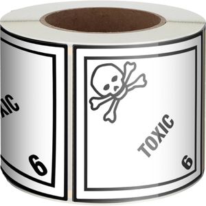 Boxlab Gefahrgutaufkleber Gefahrzettel, Klasse 6.1, Toxic,100 x 100mm, auf Rolle, 500 Stück
