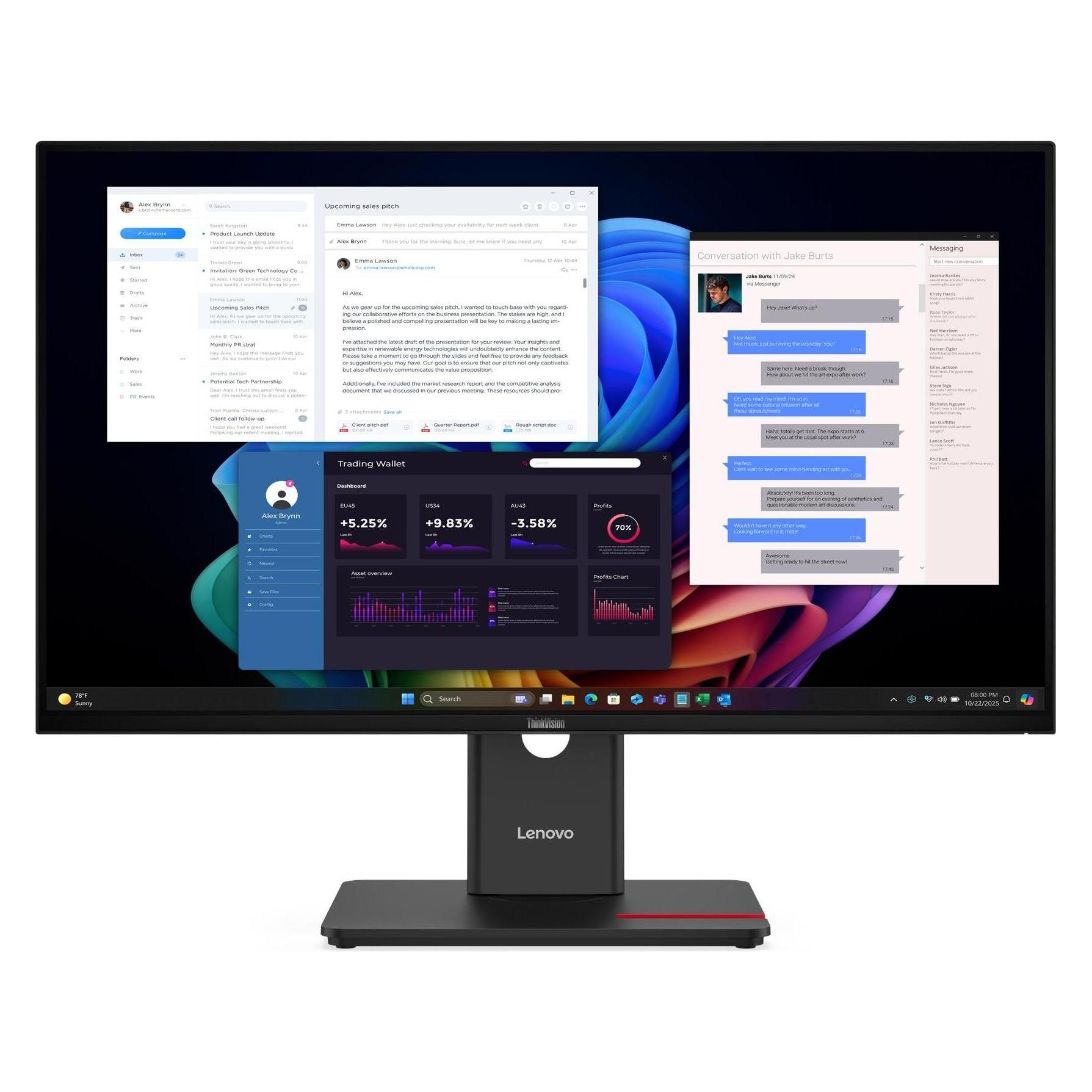 Lenovo ThinkVision T27UD-40 (3840 x 2160 Pixel, 27") (64AFZAT2EU)