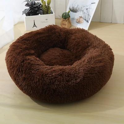 Uplifted Finds Plush Pet Nest Round Cat Dog Bed coffee