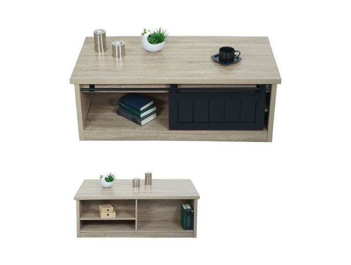 MCW Couchtisch MCW-K75-C, Mit jeweils 3 Fächern an Vorder- und Rückseite