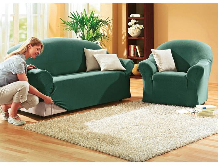Schützende Stretchbezüge für Sessel und Sofa, Tanne, Größe 101 (Sessel-Bezug)