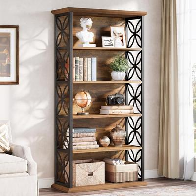 Bluebell 71 Inches Industrial Bookcase with Metal Frame