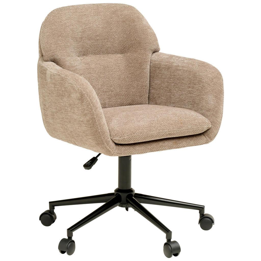 Livetastic Drehstuhl , Braun , Metall, Kunststoff, Textil , Drehkreuz , 55x85-95x60 cm , inklusive Armlehnen , Büromöbel, Bürostühle, Drehstuhl