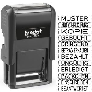 Trodat Printy 4.0 4822/B, Textstempel, mit 12 Lagertexten