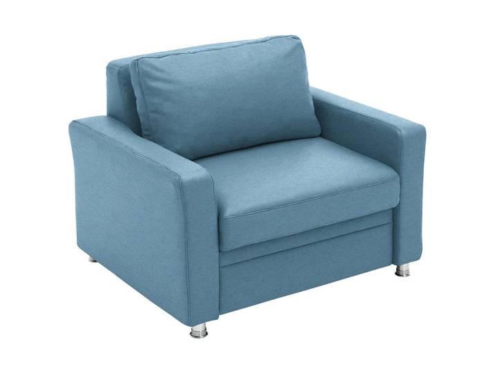 Beldomo Style Schlafsessel, Blau, Metall, 116x90x100 cm, Stoffauswahl, Wohnzimmer, Sessel, Schlafsessel