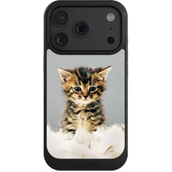 Nivocase Hülle für Apple iPhone 18 Pro Handyhülle NIVOcore Case Schwarz Feder Haustier Katze (Apple iPhone 18 Pro), Smartphone Hülle, Schwarz