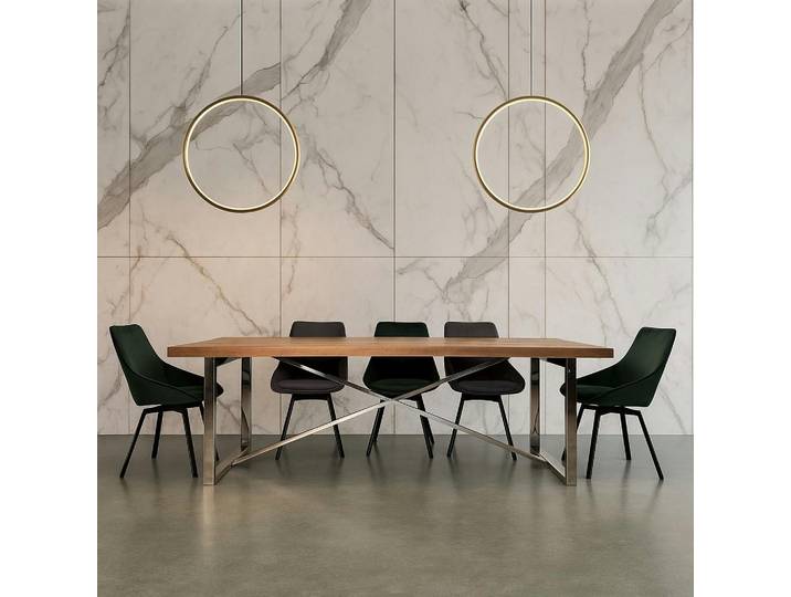 Table à manger moderne chêne acier 240 cm RIVERSIDE