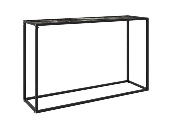 NKOPPFG Konsolentisch Schwarz 120x35x75 cm Hartglas Gehärtetes Glas, pulverbeschichteter Stahl, schlankes Design, pflegeleichte Oberfläche, vielseitig nutzbar