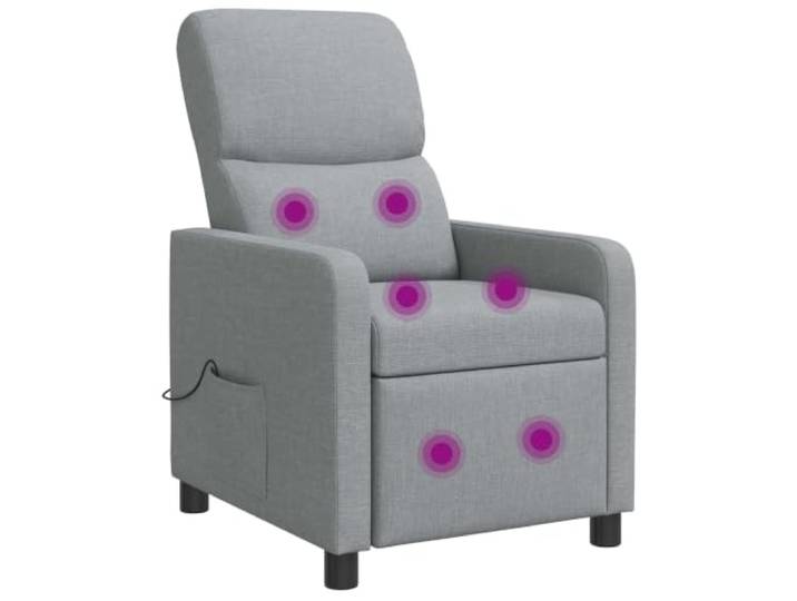 Massage Relaxsessel Hellgrau Stoff mit Fernbedienung Verstellbare Neigung 115°-160°, integrierte Massagefunktion, kabellose Fernbedienung, Schaum- und Faserfüllung,