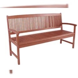 DELUKE Gartenbank TOURS 3-Sitzer - 157cm Breit, Eukalyptus, Hellbraun | Terrassenbank Wetterfest Sitzbank Outdoor Bank