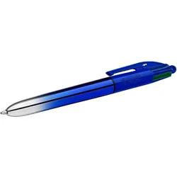 BIC® 4-Farben-Kugelschreiber Gradient metallic blau, Schreibfarbe: schwarz, blau, rot, grün