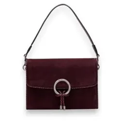 Hispanitas für Damen. BI264945 Weiche Tasche in Weinrot (OSFA), Lässig, Kastanienbraun, Wildleder, Bordeaux