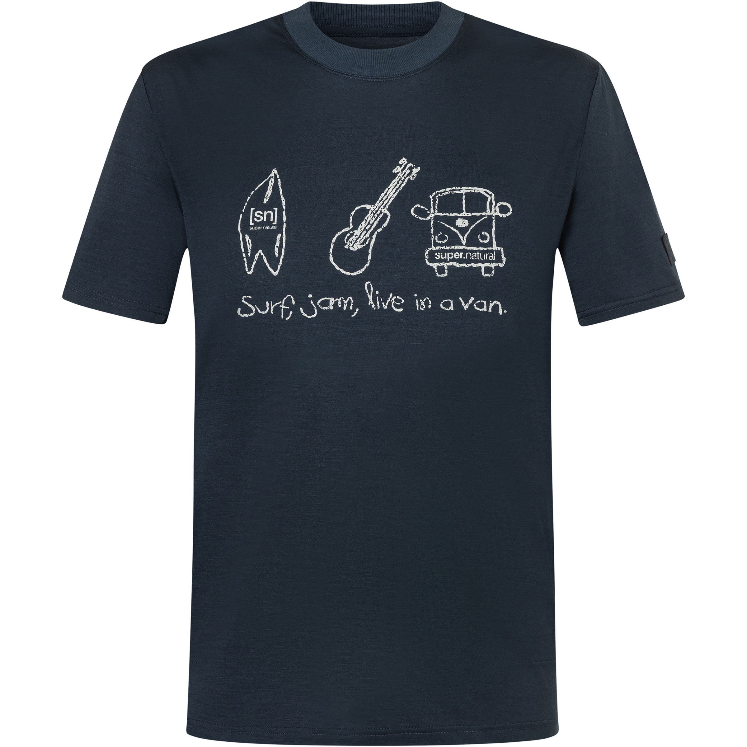 Super.Natural Van Life J Herren T-Shirts blau Größe L Lifestyle Hautfreundlich Merinowolle