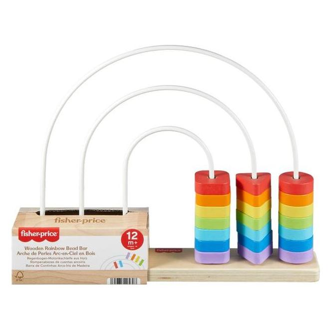 Fisher-Price Regenbogen-Motorikschleife aus Holz (1 - 3 Jahre) (JFG15)