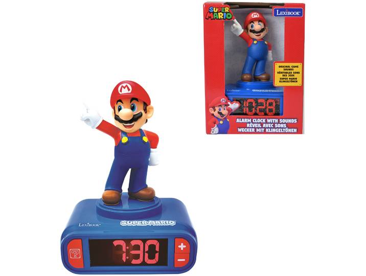 Lexibook® Nintendo Super Mario Digitaler Kinderwecker mit 3D-Figur und verschiedene Soundeffekte