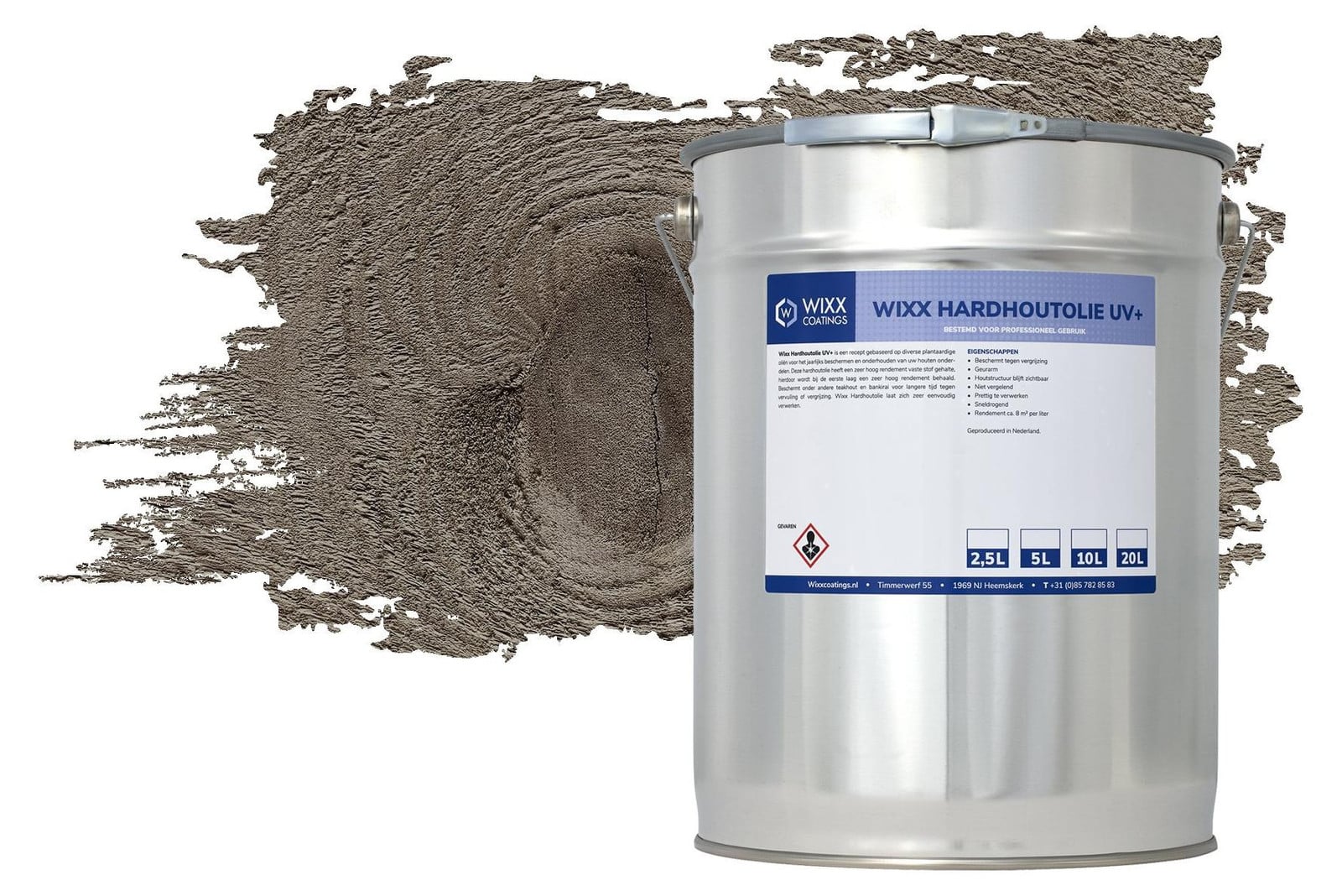 Wixx Coatings Hardhoutolie UV+ - Grijs - 1L