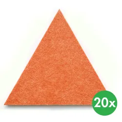 Akustikplatte, Selbstklebend, Dreieck, 20x20x20 cm, 20 Stück, orange