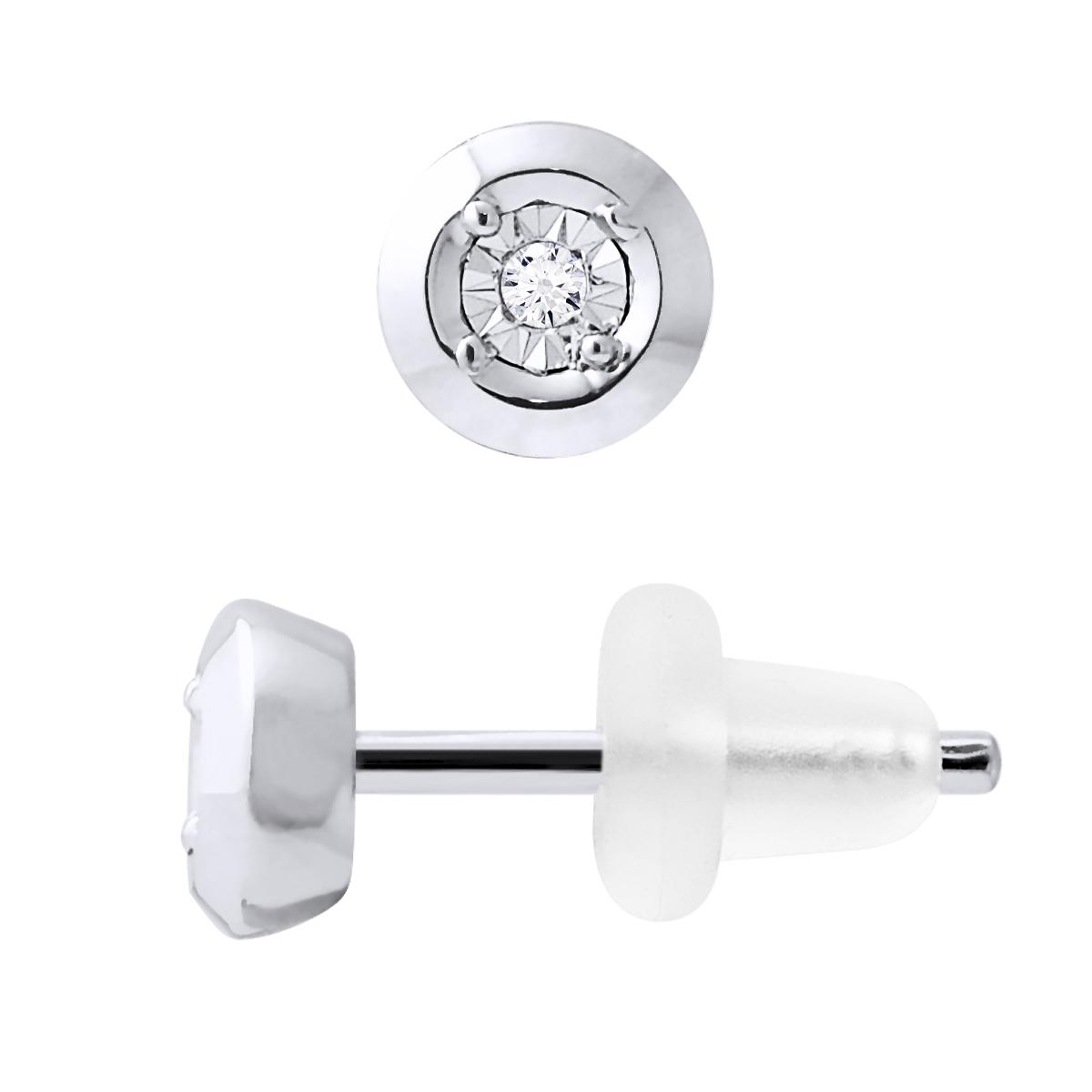 Diamant-Ohrstecker 0,020 0,50 Karat Karat Illusion Weißgold
