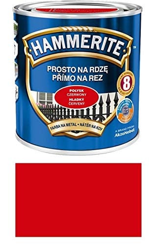 Hammerite Direct roestbeschermende lak glanzend rood 250 ml