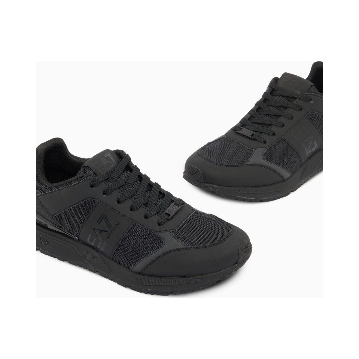 EA7 Sneaker - Black AND White EVO Mesh+pu+tpu Low Cut Sneaker triple black (MC513) 4.5 7X000656 AF13550-MC513-4.5