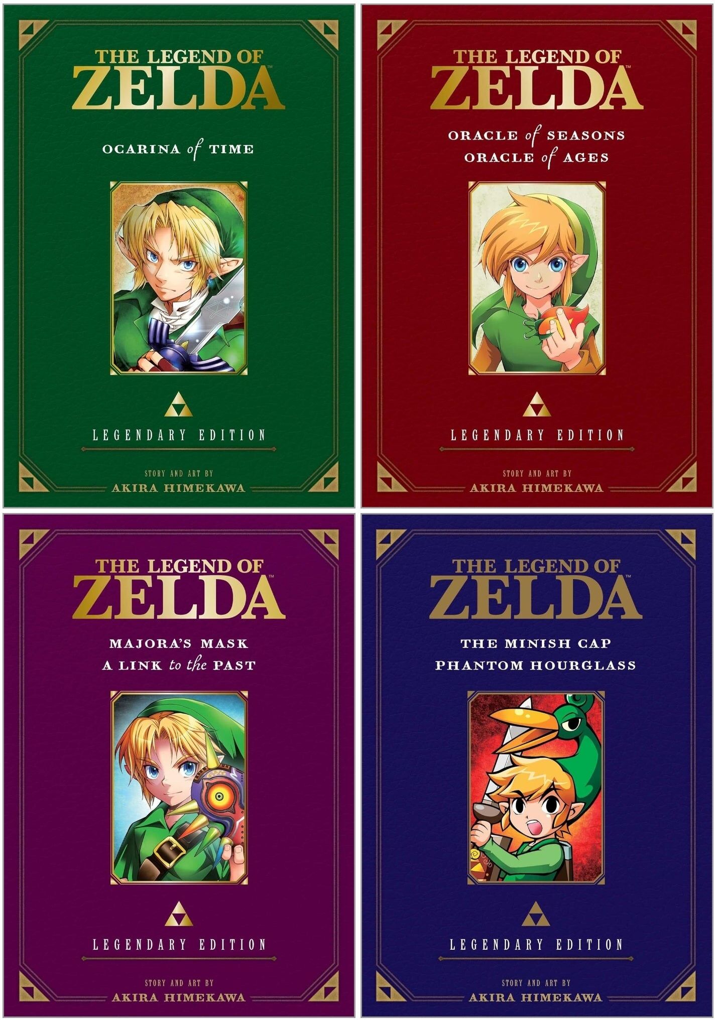 Viz Media The Legend of Zelda Legendary Paperback Edition 4 Books Collection Set (Ocarina of Time, Minish Cap, Majora's Mask, Oracle of Seasons and More)