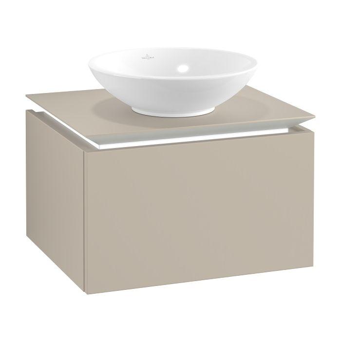 Villeroy & Boch Legato Waschtischunterschrank B567L0VK 60x38x50cm, mit LED-Beleuchtung, Soft Grey