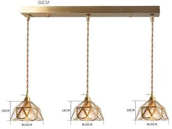 Quick Pick Pro IWHD Japanese Style Vintage Pendant Lamp, Slag Glass & Polished Copper LED Hanglamp For Bedroom, Bar, Cafe 5 4w
