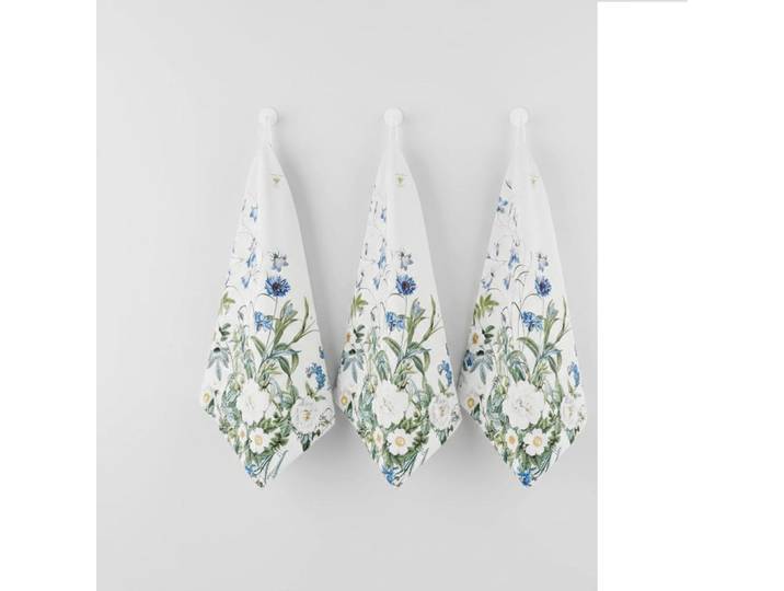 Geschirrtuch-Set Blue Flower Garden, Hellblau, 3-teilig, Blume, 50x70 cm, Heimtextilien, Geschirrtücher & Schürzen, Geschirrtücher