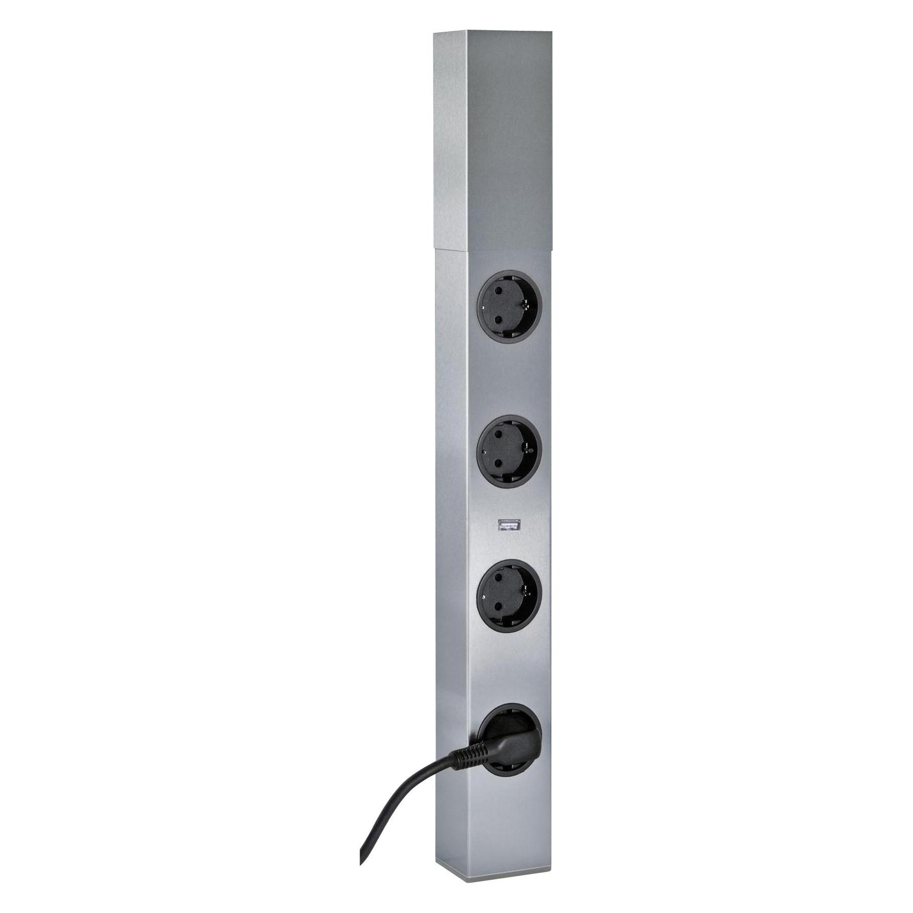 Thebo Steckdosenelement 4f Steckdose Edst, 1 USB Port, 2m Anschlussleitung (1748506)