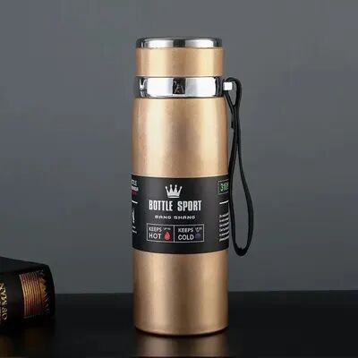 Perfect Picks Market Stainless Steel Thermal Water Bottle Insulated Thermos For Hot & Cold Water, Tea, Coffee gold