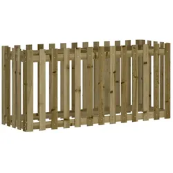 Helloshop26 - Hochbeet für Pflanzen Blumen Terrasse Garten Gartengestaltung Zaun imprägniertes braunes Kiefernholz 02_0039813