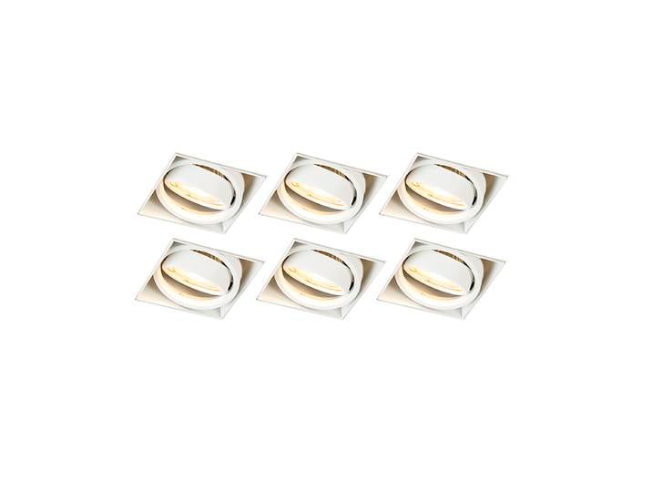 Lot de 6 spots encastrés blancs GU10 orientables sans bordure -