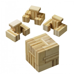 Philos Slide-Cube - Bambus - 4 Puzzleteile - Denkspiel - Geduldspiel 247181