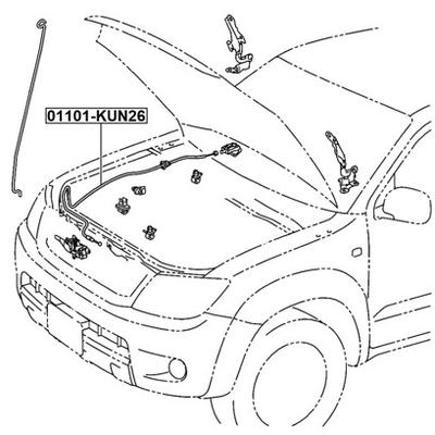 FEBEST Motorhaubenzug 01101-KUN26 für TOYOTA