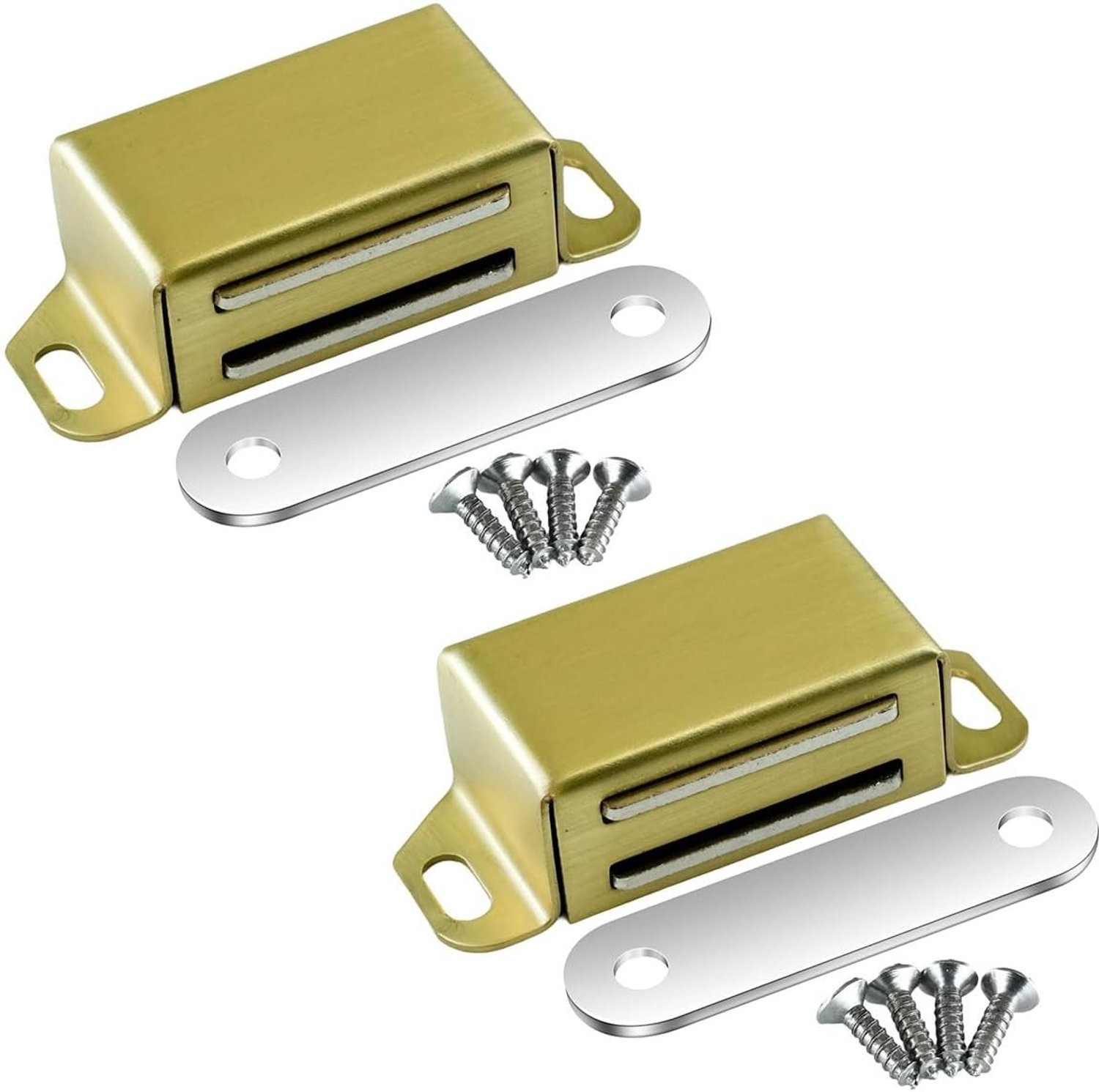 Set van 2 sterke magnetische RVS deursluiters voor keukenkastjes en meubels
