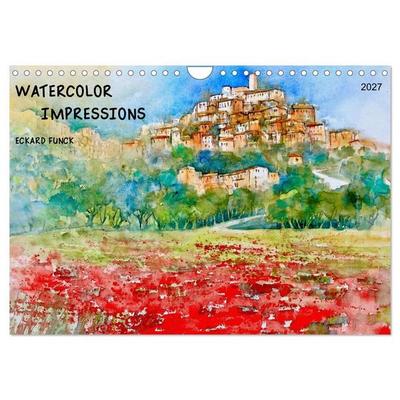 WATERCOLOR IMPRESSIONS (Wall Calendar 2027 DIN A4 landscape), CALVENDO 12 Month Wall Calendar
