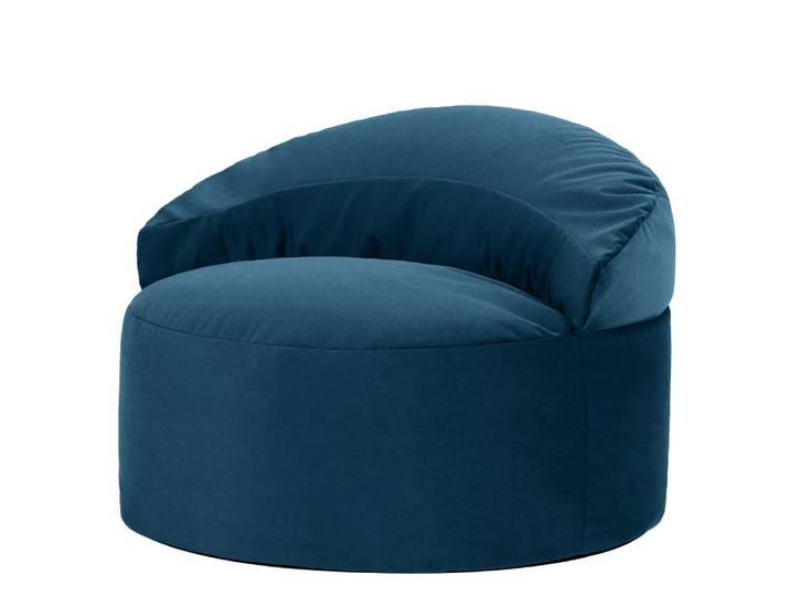 Pouf fauteuil d’appoint décoratif en velours bleu marine