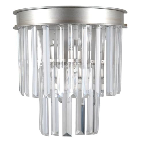 Italux Verdes Wandlamp zilver met 2 kristallen glazen kappen en E14 fitting