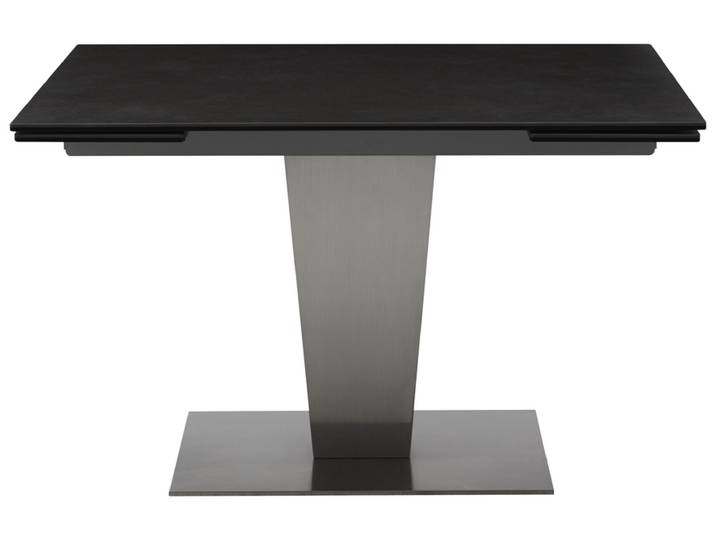 Esstisch DIONE 120(180) x 80 cm Glaskeramik/Edelstahl gebürstet