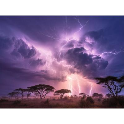 CALVENDO Puzzle Wo Blitze schreiben, spricht die Erde in Licht | 1000 Teile Lege-Größe 64x48cm Foto-Puzzle für glückliche Stunden, Sonstige von ,