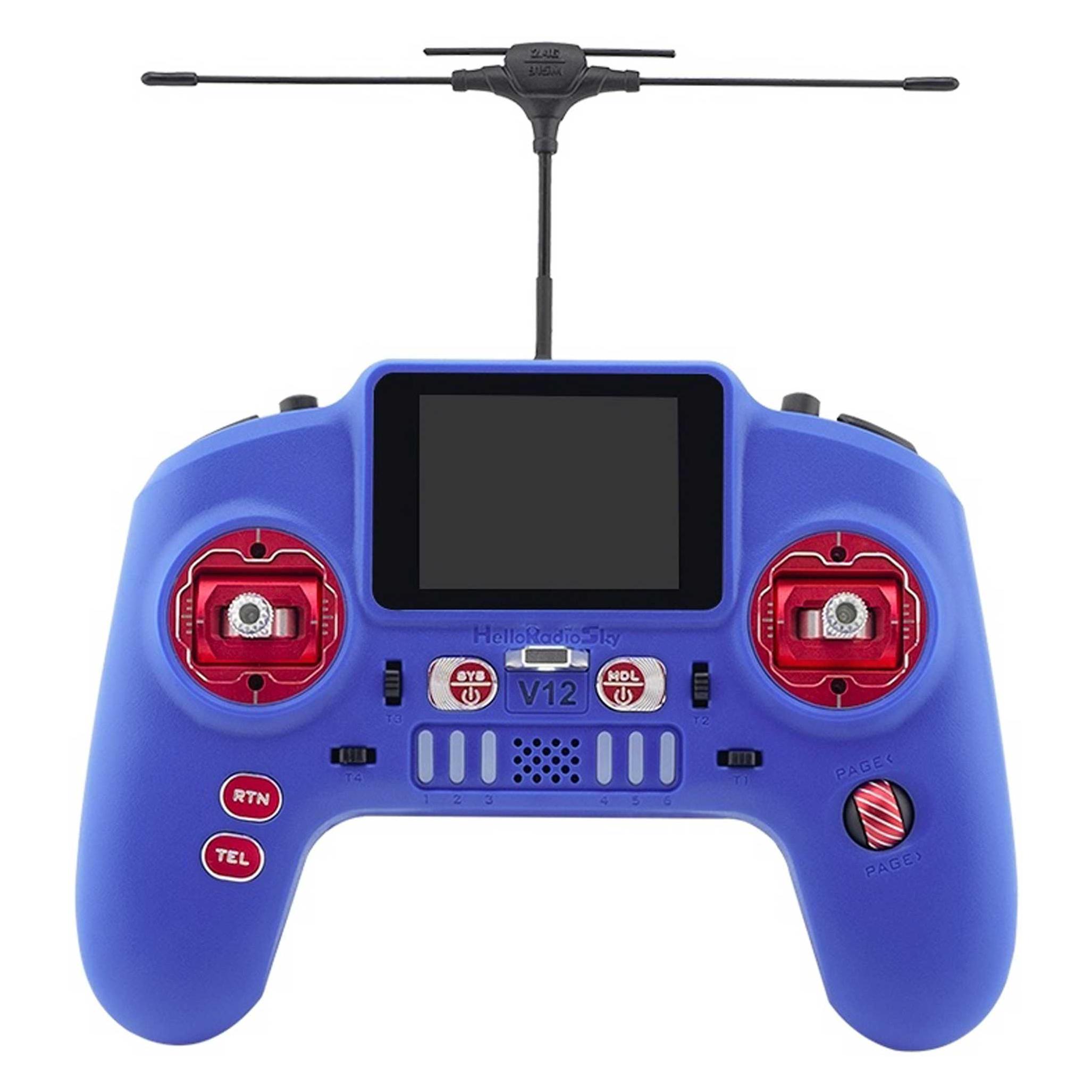 HelloRadio V12 MAX 2,4GHz - ELRS LBT Fernsteuerung Mode 2 blau, rot (HR1110)